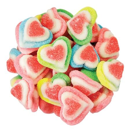 Sour Rainbow Hearts - Chocolate Works of Bellmore